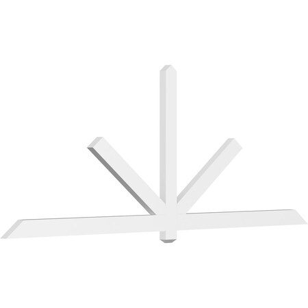Ekena Millwork Kennewick Architectural Grade PVC Gable Bracket, 108"W x 40 1/2"H x 2"D x 4"F, 9/12 Pitch GBP108X41X0204KEN00